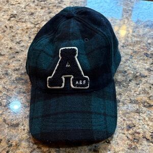 As new, Abercrombie & Fitch black watch plaid adjustable baseball cap